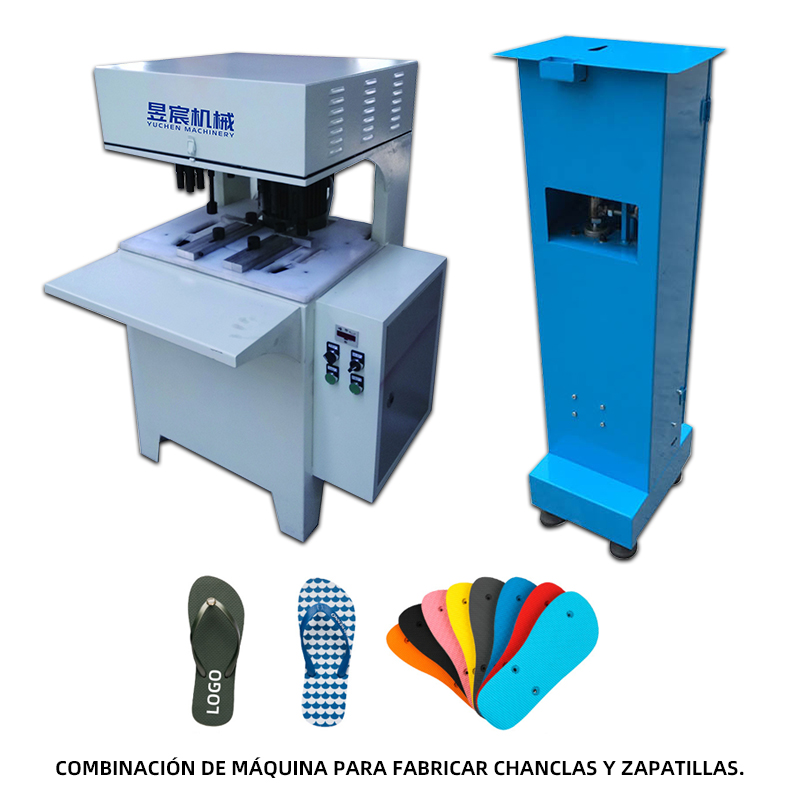 Máquina fijadora de tiras para sandalias + Máquina perforadora de suelas de sandalias
